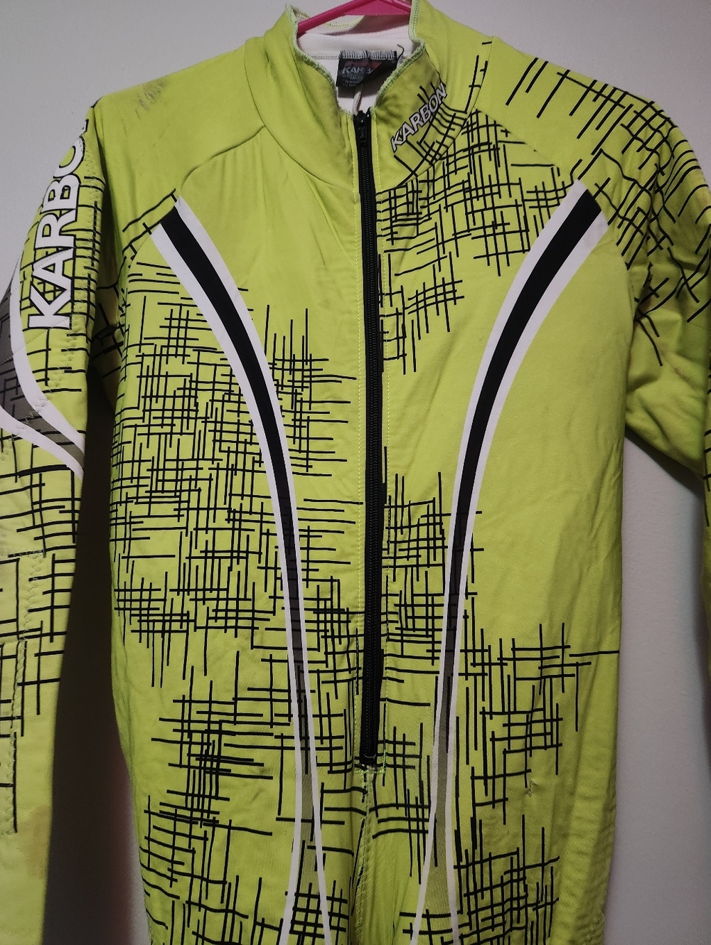 Karbon Defender GS Race Suit L Green Lycra Ski Racing Suit 2 See FLAWS - Picture 7 of 12